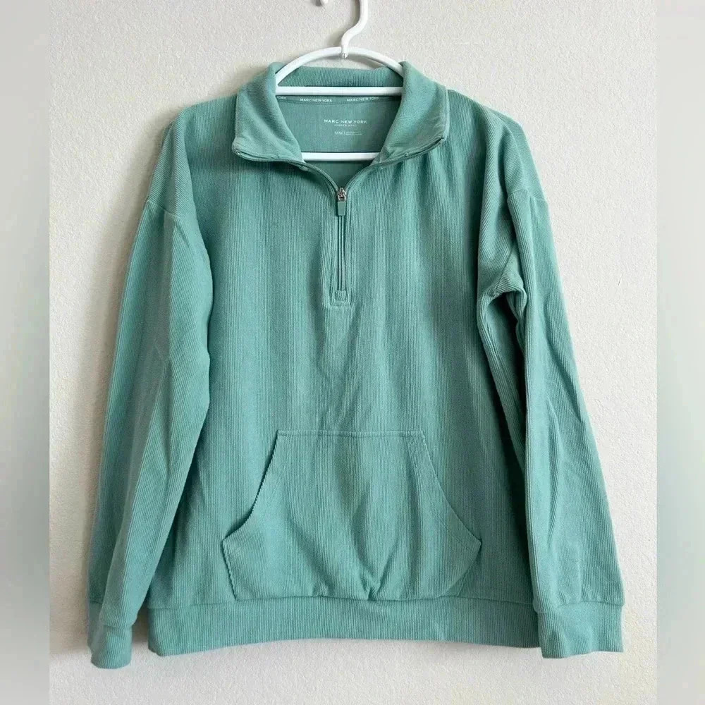 Marc New York Women’s Ribbed 1/4 Zip Pullover sz Medium